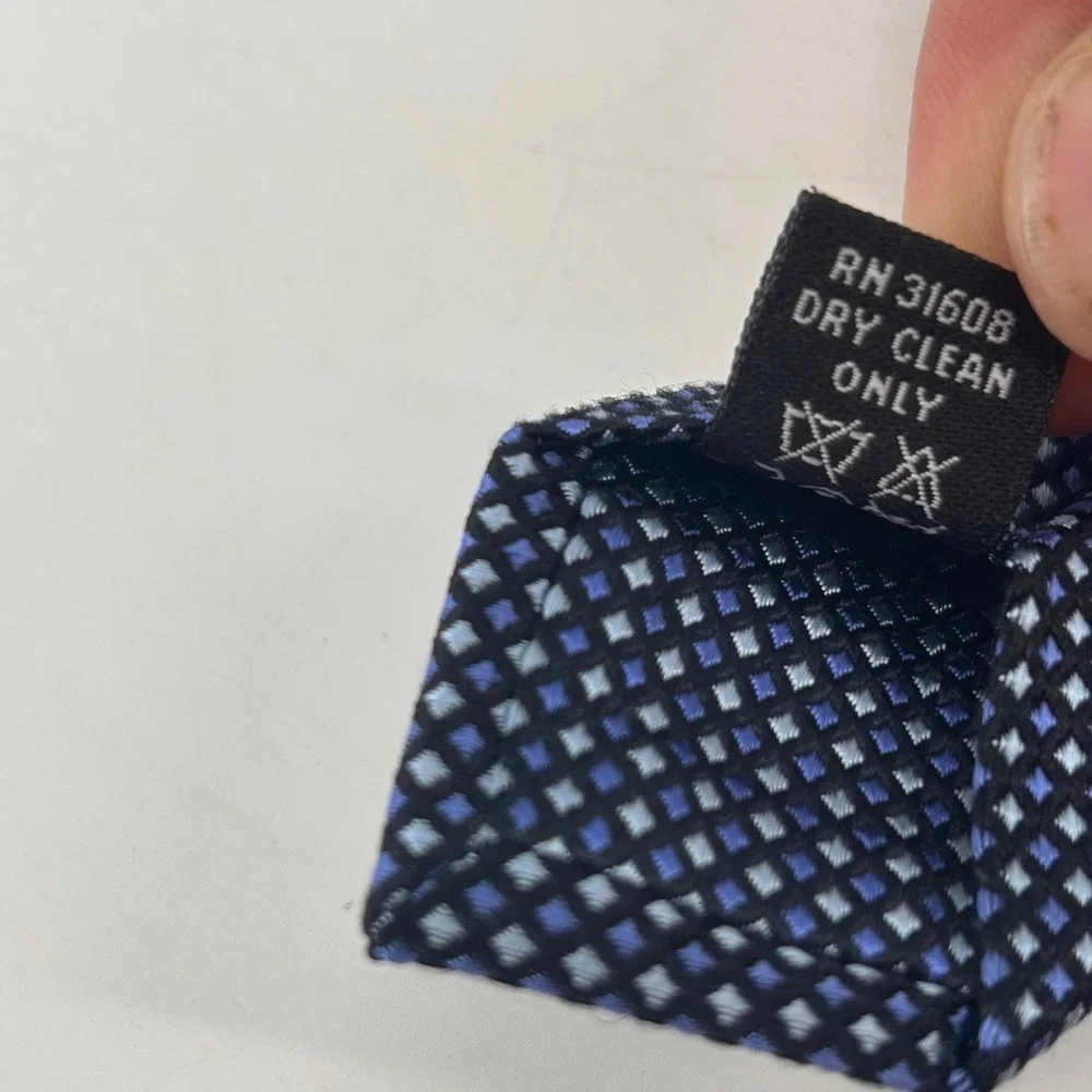 Jos. A. Bank Necktie Mens OS Blue Geometric Diamond Silk Signature Collection